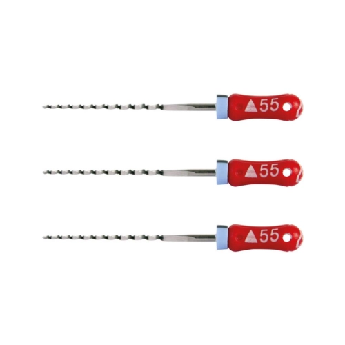 MAILLEFER READY STEEL K-REAMERS 25mm NR.55 STERIEL ROOD (6st)