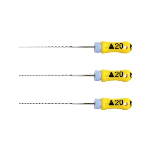 MAILLEFER READY STEEL K-FLEXO REAMERS 25mm NR.20 STERIEL GEEL (6st)