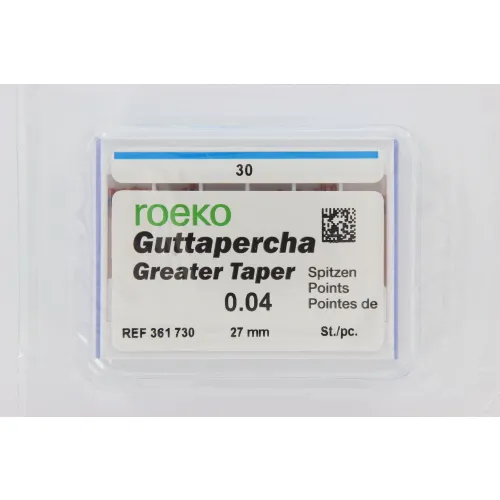 ROEKO GUTTA PERCHA POINTS GREATER TAPER .04 NR.30 BLAUW (60st)