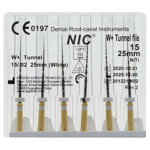 NIC W+ TUNNEL FILES .02 / 015 25mm WIT (6st)