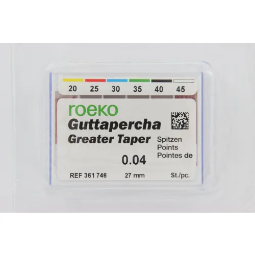 ROEKO GUTTA PERCHA POINTS GREATER TAPER .04 ASSORTED 20-45