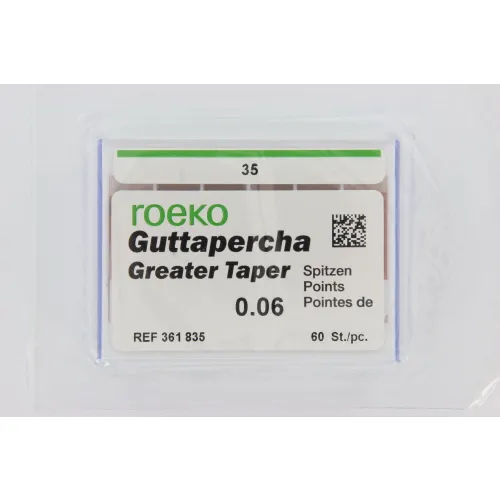 ROEKO GUTTA PERCHA POINTS GREATER TAPER .06 NR.35 GROEN (60st)