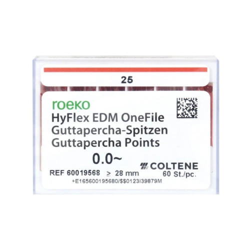 COLTENE ENDO HYFLEX GUTTAPERCHA POINTS EDM ONEFILE .00 NR.25 (60st)
