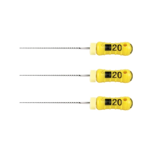 MAILLEFER READY STEEL K-FILES 21mm NR.20 STERIEL GEEL (6st)
