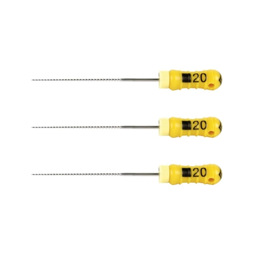 MAILLEFER READY STEEL K-FILES 25mm NR.20 STERIEL GEEL (6st)