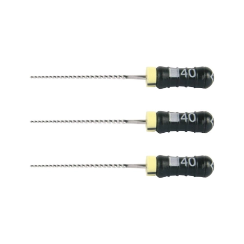 MAILLEFER READY STEEL K-FILES 21mm NR.40 STERIEL ZWART (6st)