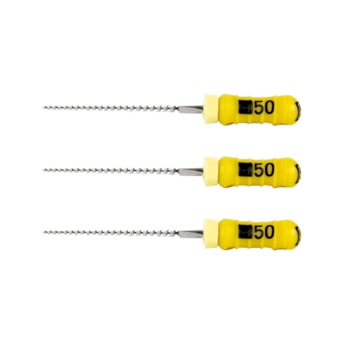 MAILLEFER READY STEEL K-FILES 21mm NR.50 STERIEL GEEL (6st)