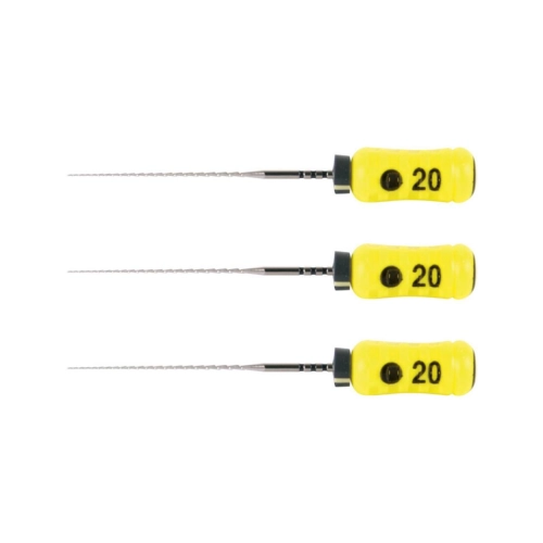 MAILLEFER READY STEEL SENSEUS HEDSTROEMFILES 25mm NR. 20 STERIEL GEEL (6st)