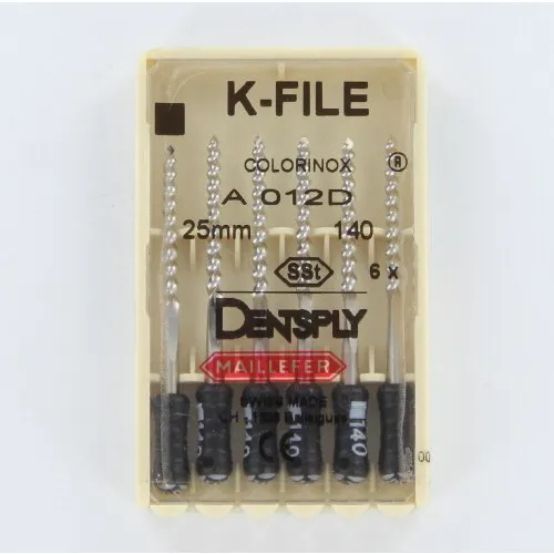 MAILLEFER READY STEEL K-FILES 25mm NR.140 STERIEL ZWART (6st)
