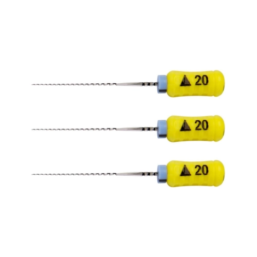 MAILLEFER READY STEEL SENSEUS FLEXOREAMER 25mm NR.20 STERIEL GEEL (6st)