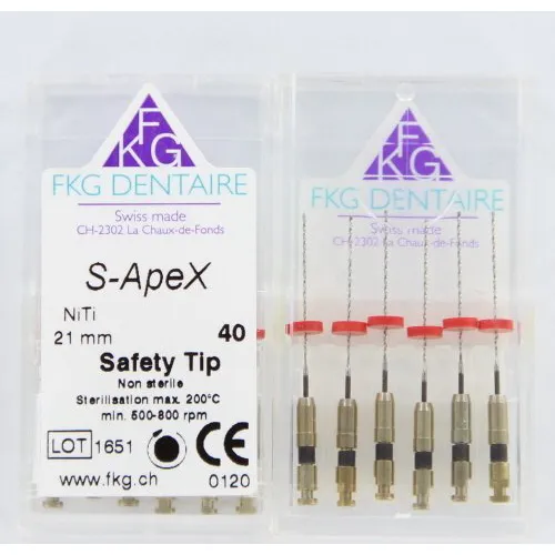 FKG S-APEX Ni-Ti 21mm NR.40 ZWART (6st)