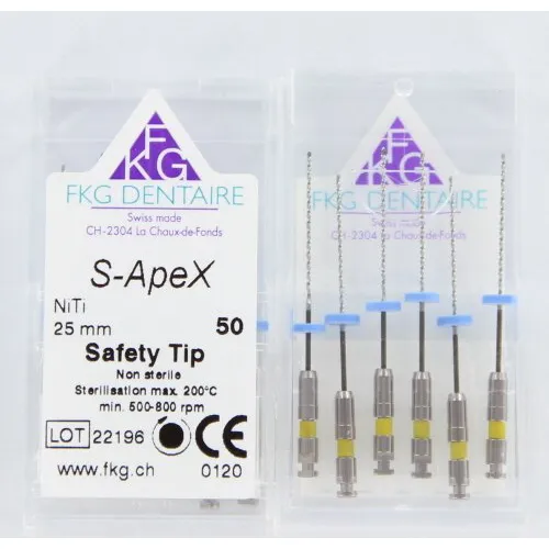 FKG S-APEX Ni-Ti 25mm NR.50 GEEL (6st)