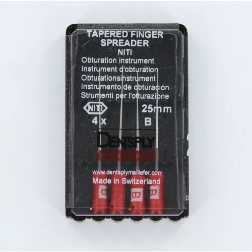 MAILLEFER TAPERED FINGER SPREADERS NiTi 25mm B ROOD (4st)