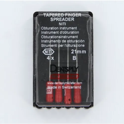 MAILLEFER TAPERED FINGER SPREADERS NiTi 21mm B ROOD (4st)