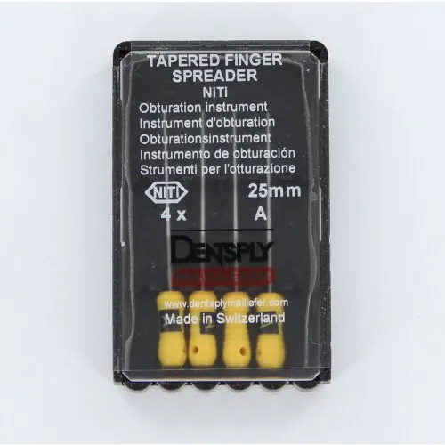 MAILLEFER TAPERED FINGER SPREADERS NiTi 25mm A GEEL (4st)