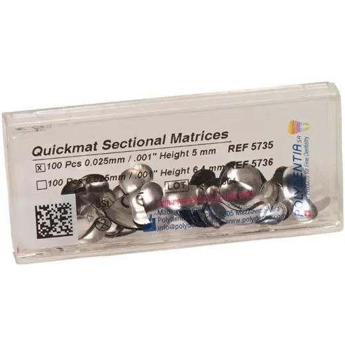 POLYDENTIA QUICKMAT MATRIXEN CONTOURED SECTIONAL 5mm/0,025mm NR.5735 (100st)