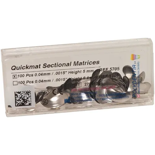 POLYDENTIA QUICKMAT MATRIXEN PREMOLAAR 5mm/0,04 NR.5705 (100st)