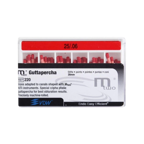 VDW Mtwo GUTTA PERCHA POINTS .06 28mm NR.25 ROOD (60st)