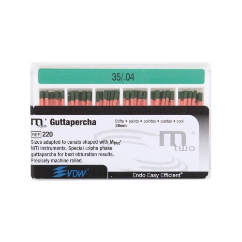 VDW Mtwo GUTTA PERCHA POINTS .04 28mm NR.35 GROEN (60st)