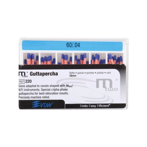 VDW Mtwo GUTTA PERCHA POINTS .04 28mm NR.60 BLAUW (60st)