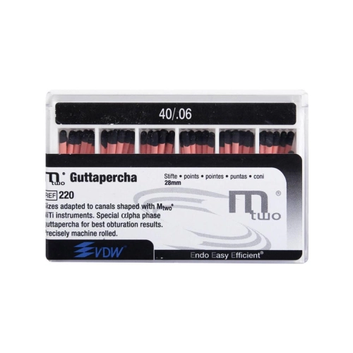 VDW Mtwo GUTTA PERCHA POINTS .06 28mm NR.40 ZWART (60st)