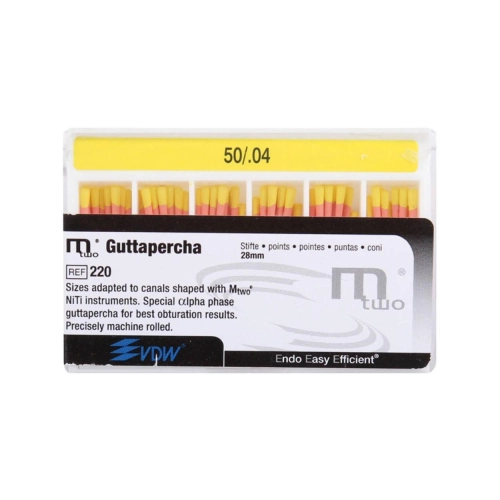VDW Mtwo GUTTA PERCHA POINTS .04 28mm NR.50 GEEL (60st)