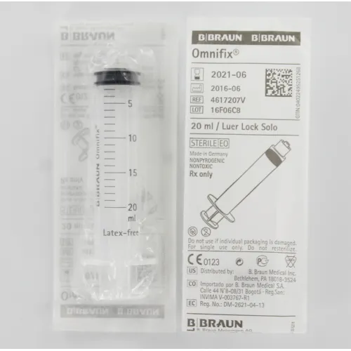 B. BRAUN OMNIFIX SPUIT SOLO 20ml LUER LOCK (100st)