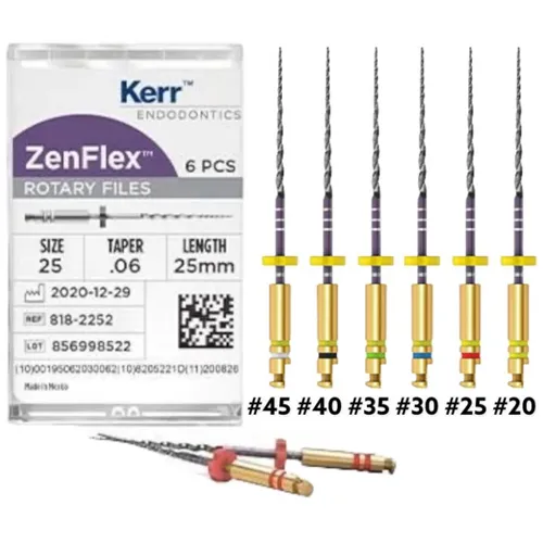 KERR ENDO ZENFLEX 25/.06/25mm ROTARY NITI FILE REFILL PACK (6st)