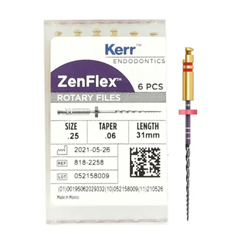 KERR ENDO ZENFLEX 25/.06/31mm ROTARY NITI FILE REFILL PACK (6st)