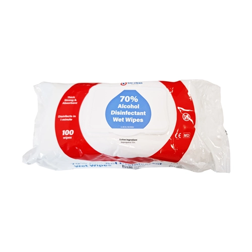 BIO-CLEAN MEDICAL 70% ALCOHOL DESINFECTIE WET WIPES 20x20cm  (100st)