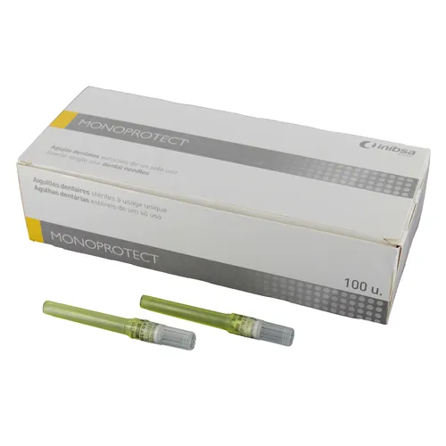 INIBSA MONOPROTECT INJECTIENAALDEN 27G LONG 27L 0,40x35mm GEEL (100st)
