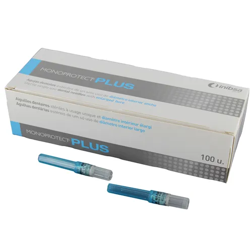 INIBSA MONOPROTECT PLUS INJECTIENAALDEN 30G SHORT 30S 0,30x25mm BLAUW (100st)