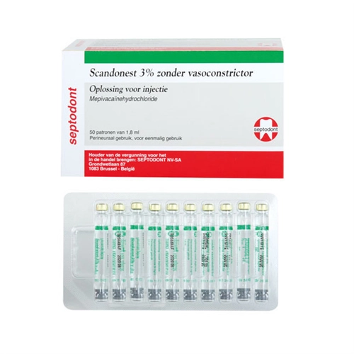 SEPTODONT SCANDONEST 3% ZONDER VASOCONSTRICTOR (50x1,8ml)