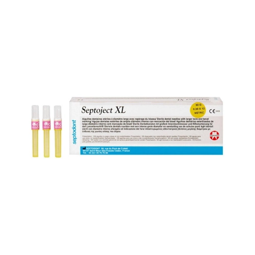 SEPTODONT SEPTOJECT INJECTIENAALDEN XL 30G EXTRA-SHORT 0,30x12mm PAARS (100st)