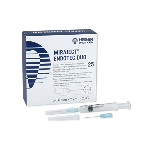 HAGER&WERKEN MIRAJECT ENDOTEC SPOELNAALDEN LUER DUO 23G 0,6x25mm BLAUW (25st)