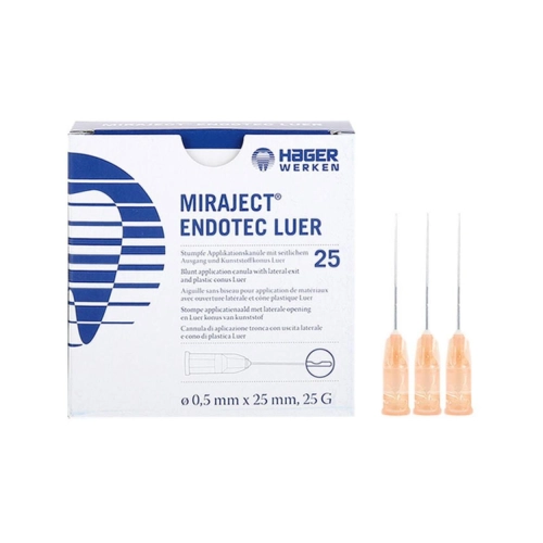 HAGER&WERKEN MIRAJECT ENDOTEC SPOELNAALDEN 25G 0,5x25mm ROOD (25st)