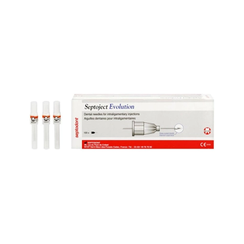 SEPTODONT SEPTOJECT EVOLUTION INJECTIENAALDEN 27G SHORT 0,40x25mm ORANJE (100st)