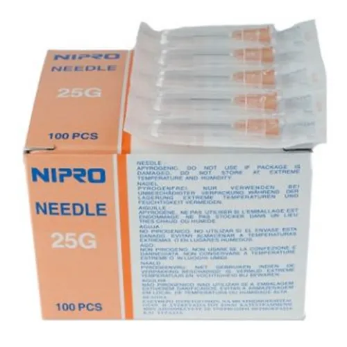 NIPRO INJECTIENAALD LUER 25G EXTRA-SHORT ORANJE 0,5x16mm (100st)