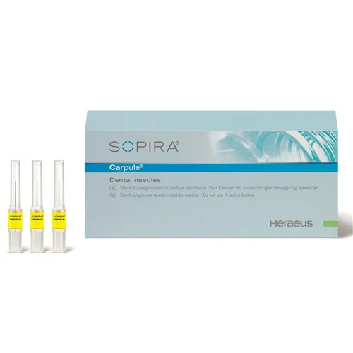 KULZER SOPIRA CARPULE INJECTIENAALDEN 30G/0,3x21mm GEEL(100st)
