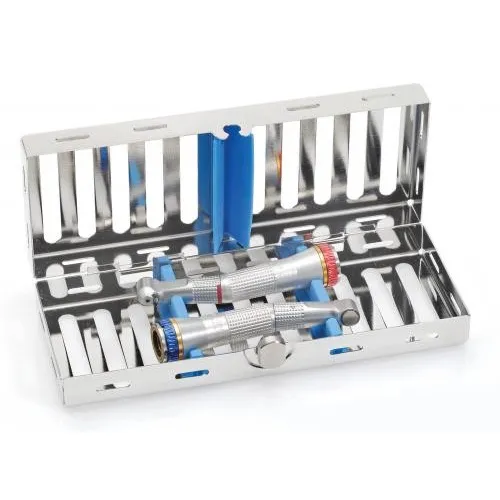 NICHROMINOX STERILISATIE CASSETTE MET DEKSEL 18,5x7cm BLAUW 182069