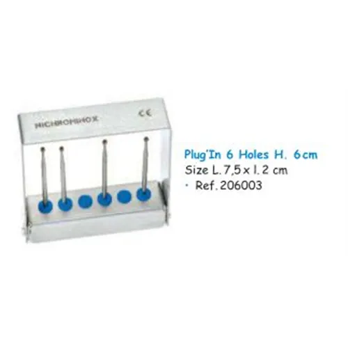 NICHROMINOX BORENSTANDAARD PLUG'IN RVS GEEL 6cm HOOG 6st 206003-5