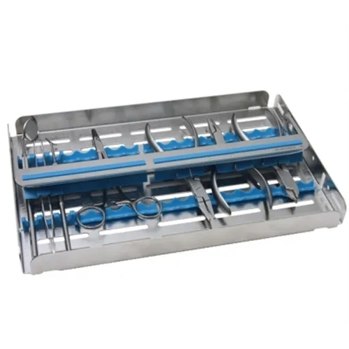 NICHROMINOX RVS EASY TRAY 20 ORTHODONTIC 28x18cm BLAUW 183725-2