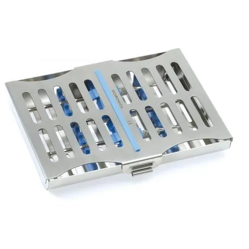 NICHROMINOX STERILISATIECASSETTE ERGO CLIP-10 18,4x15cm BLAUW MET KLEP 182750-2