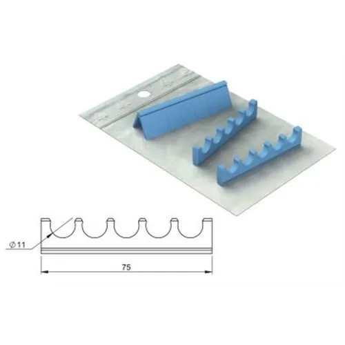 NICHROMINOX ERGO-CLIP/FLEXI-CLIP SILICONE STRIP VOOR 5 INSTRUMENTEN BLAUW BREED (3st)