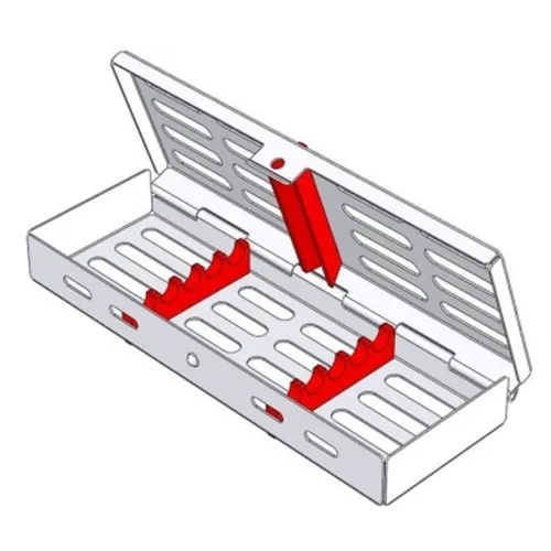 NICHROMINOX PARO MINI INSTRUMENTEN CASSETTE 18x6cm ROOD (5) 182063-3