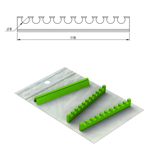 NICHROMINOX SILICONE SET VOOR CASSETTE 18x13 TBV 10 INSTRUMENTEN GROEN 182072-4