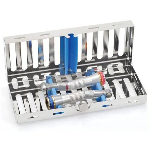 NICHROMINOX STERILISATIECASSETTE VOOR 2 HANDSTUKKEN BLAUW 18x7cm