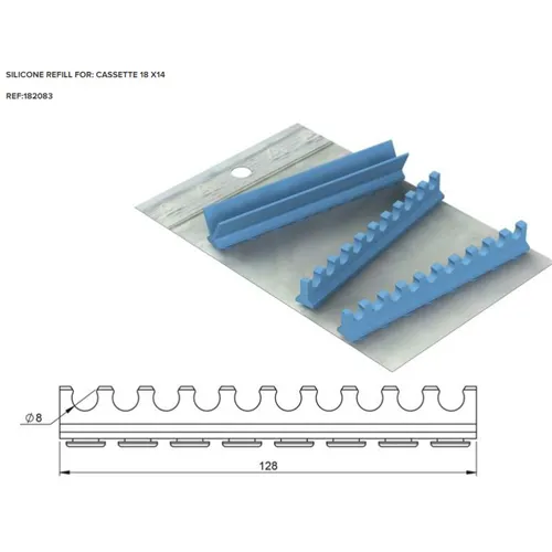 NICHROMINOX SILICONE SET VOOR CASSETTE 18x14 BLAUW (3st) 182083-2