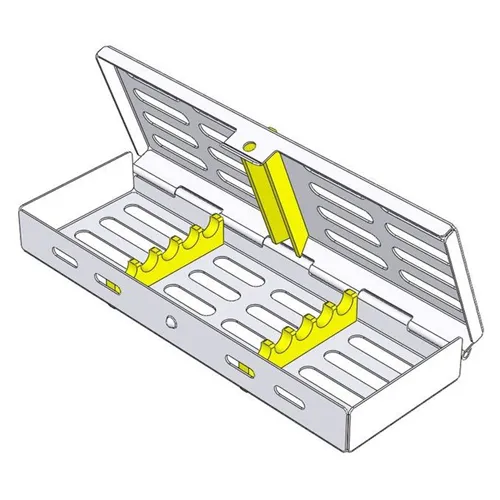 NICHROMINOX PARO MINI INSTRUMENTEN CASSETTE 18x6cm (tbv 5 instr) GEEL 182063-5