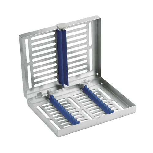 ASA STERILISATIE CASSETTE MET SLOT 18x14cm BLAUW (tbv 10 instr.) 2771-1